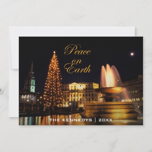Trafalgar Square bij Christmas, Londen Feestdagenkaart (Voorkant)
