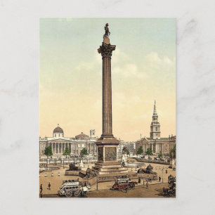 Trafalgar Square en National Gallery, Londen, Eng Briefkaart