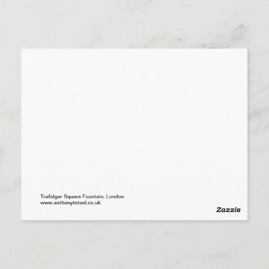 Trafalgar Square Fountains, Londen Briefkaart (Achterkant)