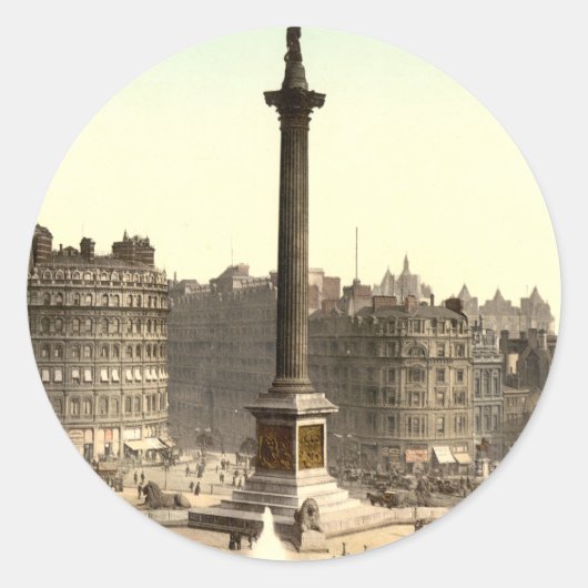 Trafalgar Square I, Londen, Engeland Ronde Sticker (Voorkant)