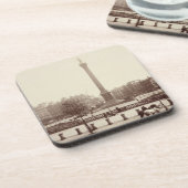 Trafalgar Square, Londen (foto sepia) Bier Onderzetter (Linkerzijde)