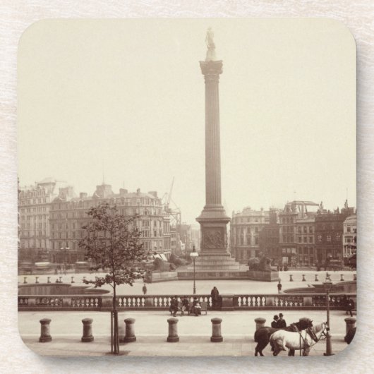 Trafalgar Square, Londen (foto sepia) Bier Onderzetter (Voorkant)