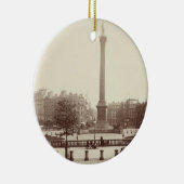Trafalgar Square, Londen (foto sepia) Keramisch Ornament (Rechts)