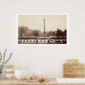 Trafalgar Square, Londen (foto sepia) Poster (Keuken)