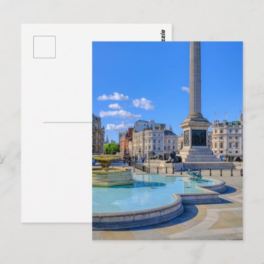 Trafalgar Square, Londen Verenigd Koninkrijk Briefkaart (Voorkant / Achterkant)