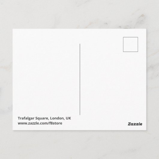 Trafalgar Square, Londen Verenigd Koninkrijk Briefkaart (Achterkant)