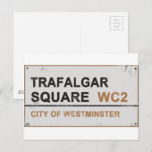 Trafalgar Square London - bord Briefkaart (Voorkant / Achterkant)