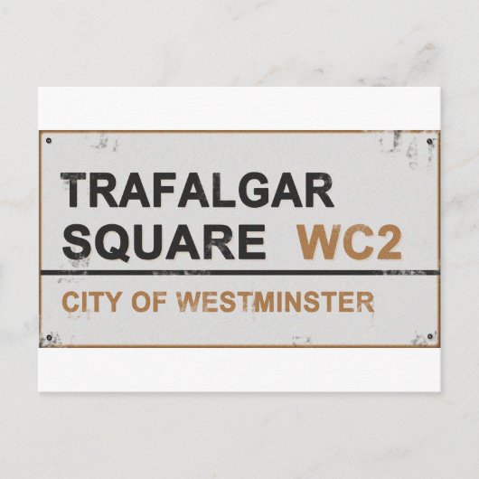 Trafalgar Square London - bord Briefkaart (Voorkant)