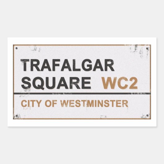 Trafalgar Square London - bord Rechthoekige Sticker (Voorkant)