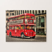 Trafalgar Square London Dubbeldekker Bus Legpuzzel (Horizontaal)