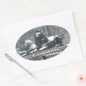 Trafalgar Square London - Snow Ovale Sticker (Envelop)