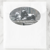 Trafalgar Square London - Snow Ovale Sticker (Tas)