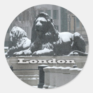 Trafalgar Square London - Snow Ronde Sticker