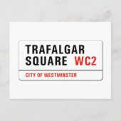 Trafalgar Square, London Street Sign Briefkaart (Voorkant)