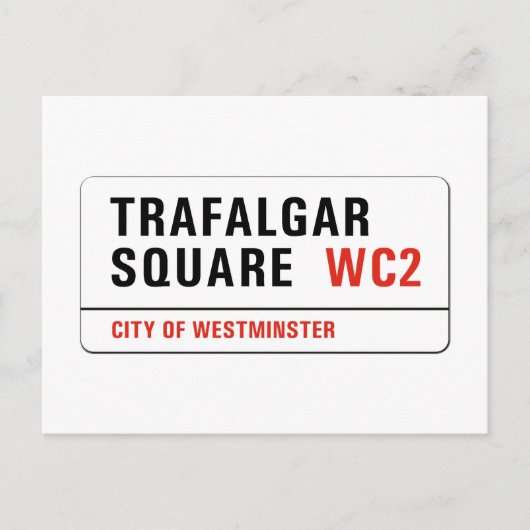 Trafalgar Square, London Street Sign Briefkaart (Voorkant)