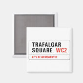 Trafalgar Square, London Street Sign Magneet (Voorkant / Achterkant)