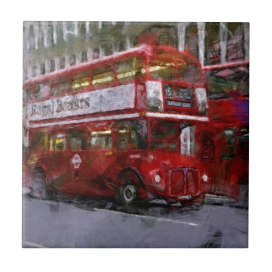 Trafalgar Square Red Double-decker Bus, Londen, Ve Tegeltje (Voorkant)