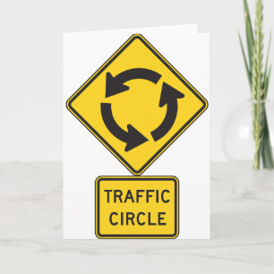 Traffic Circle Road Sign Wenskaarten Kaart