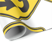 Traffic Circle Road Sign Yellow Diamond Cadeaupapier (Rol Hoek)