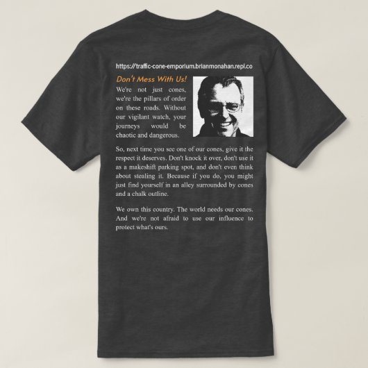 Traffic Cone Emporium T-shirt [v3] (Design achterkant)
