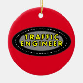 Traffic Engineer Oval Keramisch Ornament (Voorkant)