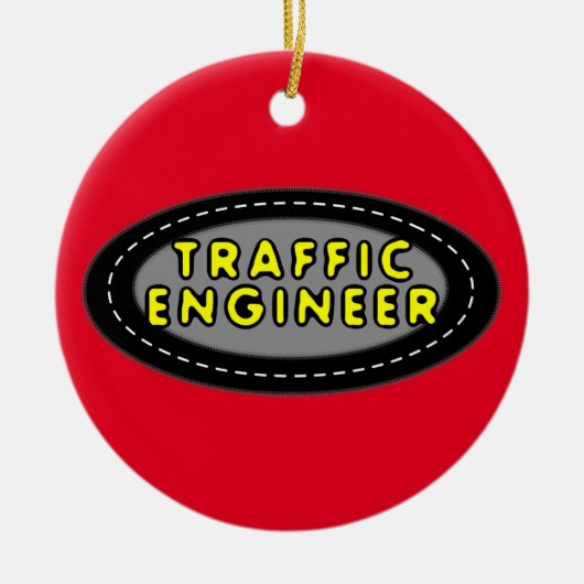 Traffic Engineer Oval Keramisch Ornament (Voorkant)
