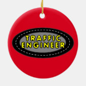 Traffic Engineer Oval Keramisch Ornament (Achterkant)