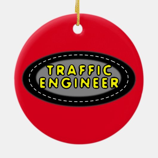 Traffic Engineer Oval Keramisch Ornament (Achterkant)