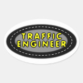 Traffic Engineer Oval Ovale Sticker (Voorkant)
