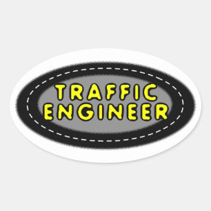 Traffic Engineer Oval Ovale Sticker