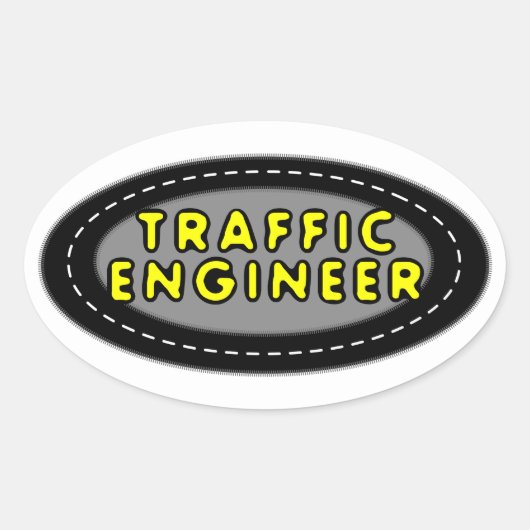 Traffic Engineer Oval Ovale Sticker (Voorkant)