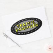 Traffic Engineer Oval Ovale Sticker (Envelop)