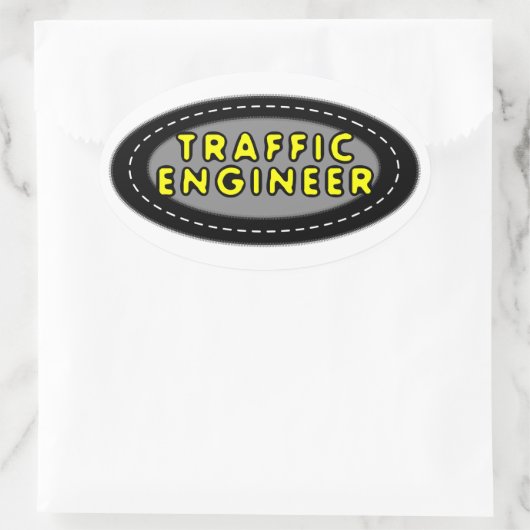 Traffic Engineer Oval Ovale Sticker (Tas)