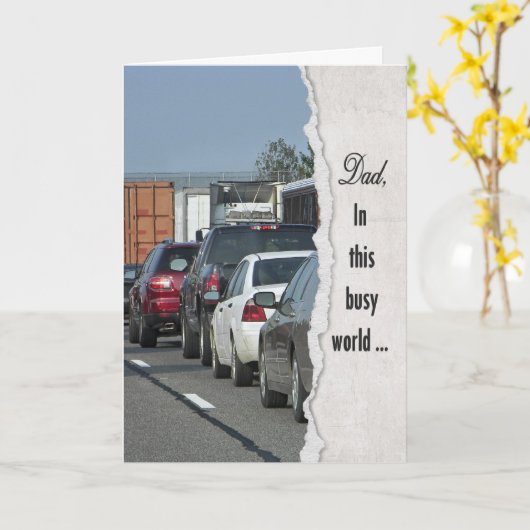 Traffic Jam - Birthday for Dad Kaart (Gele Bloem)