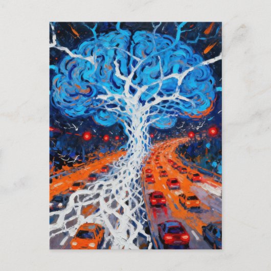 Traffic Jam in The Brain Surreal Briefkaart (Voorkant)