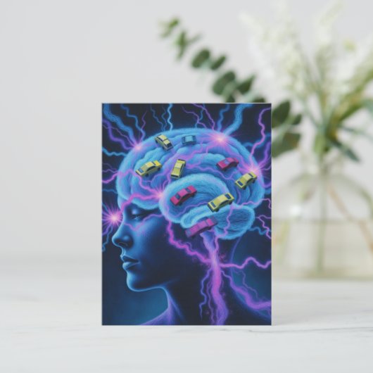 Traffic Jam in The Brain Surreal Briefkaart (Staand voorkant)