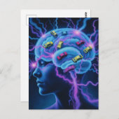 Traffic Jam in The Brain Surreal Briefkaart (Voorkant / Achterkant)