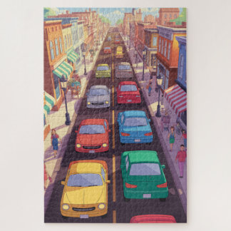 Traffic jam puzzle legpuzzel