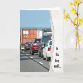 Traffic Jam verjaardag Kaart (Gele Bloem)