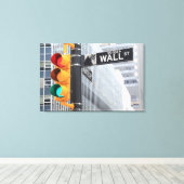 Traffic Light and Wall Street Sign Canvas Afdruk (Insitu (Houten vloer))