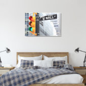 Traffic Light and Wall Street Sign Canvas Afdruk (Insitu (Slaapkamer))