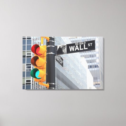 Traffic Light and Wall Street Sign Canvas Afdruk (Voorkant)