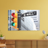 Traffic Light and Wall Street Sign Canvas Afdruk (Insitu (Woonkamer))