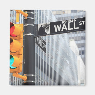 Traffic Light and Wall Street Sign Magneet