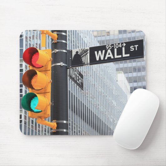 Traffic Light and Wall Street Sign Muismat (Met muis)