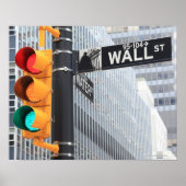 Traffic Light and Wall Street Sign Poster (Voorkant)