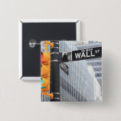 Traffic Light and Wall Street Sign Vierkante Button 5,1 Cm (Voorkant /achterkant)