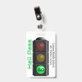 Traffic Light School Hall Pass Badge (Voorzijde met clip)