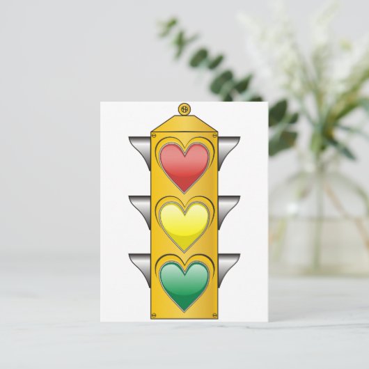 Traffic Love Light Briefkaart (Staand voorkant)
