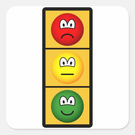 Trafficlight-Sadhappy.png Vierkante Sticker (Voorkant)